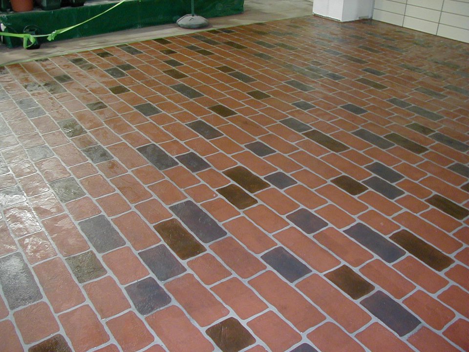 Faux brick floor Faux brick floor