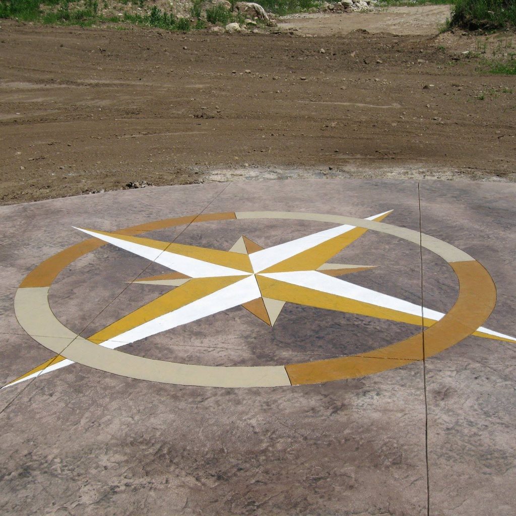 Compass Design on patterned concrete Compass Design on patterned concrete