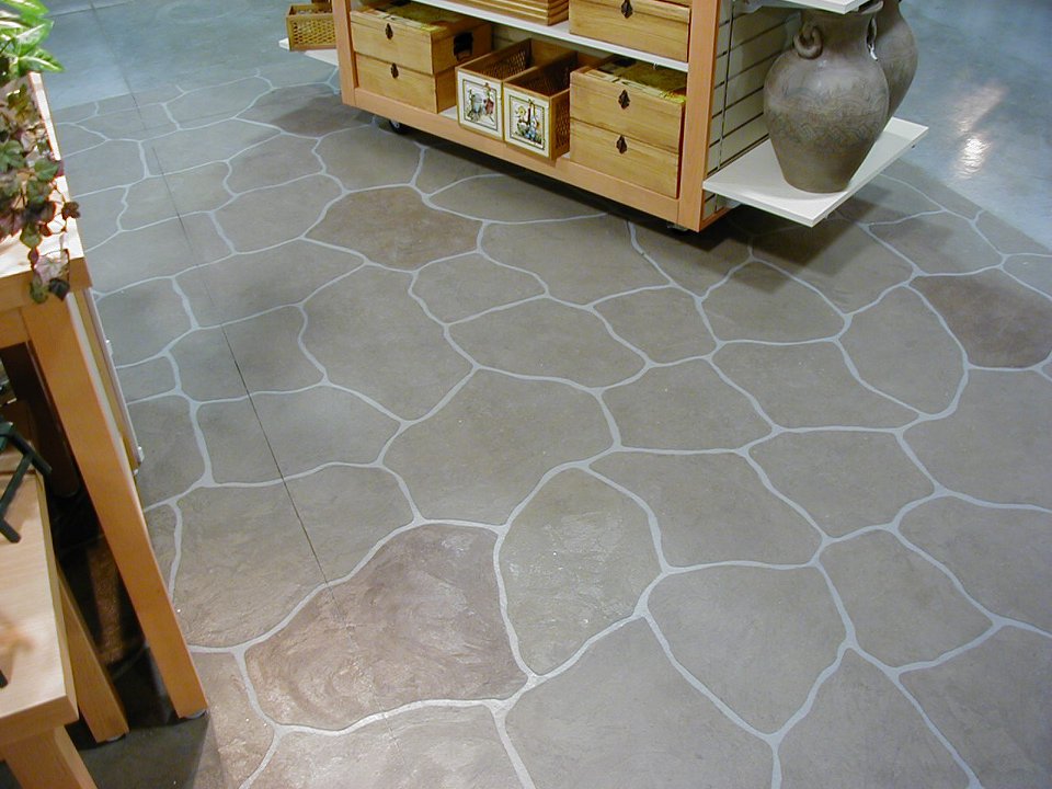 faux flagstone in a retail store faux flagstone in a retail store